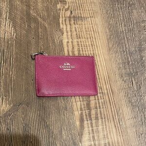 Coach Fuchsia Leather Coin Pouch